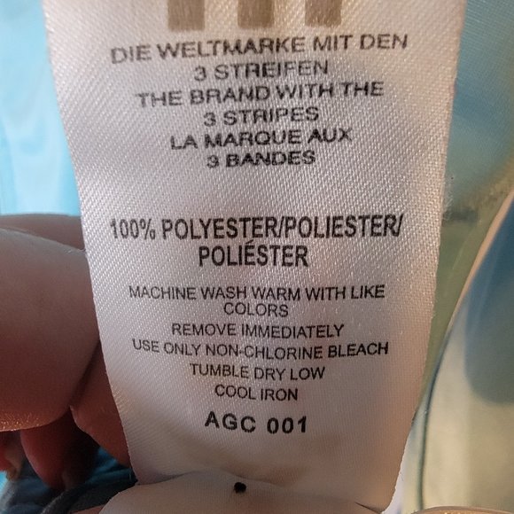 Adidas women's track jacket - light blue/black/white - size M - gently worn - Picture 7 of 7